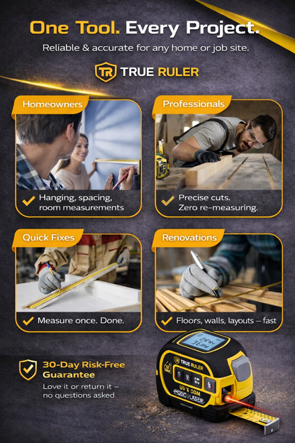 True Ruler™ — The Ultimate 3-in-1 Tool
