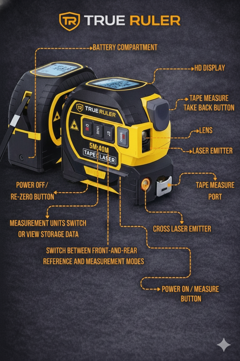 True Ruler™ — The Ultimate 3-in-1 Tool